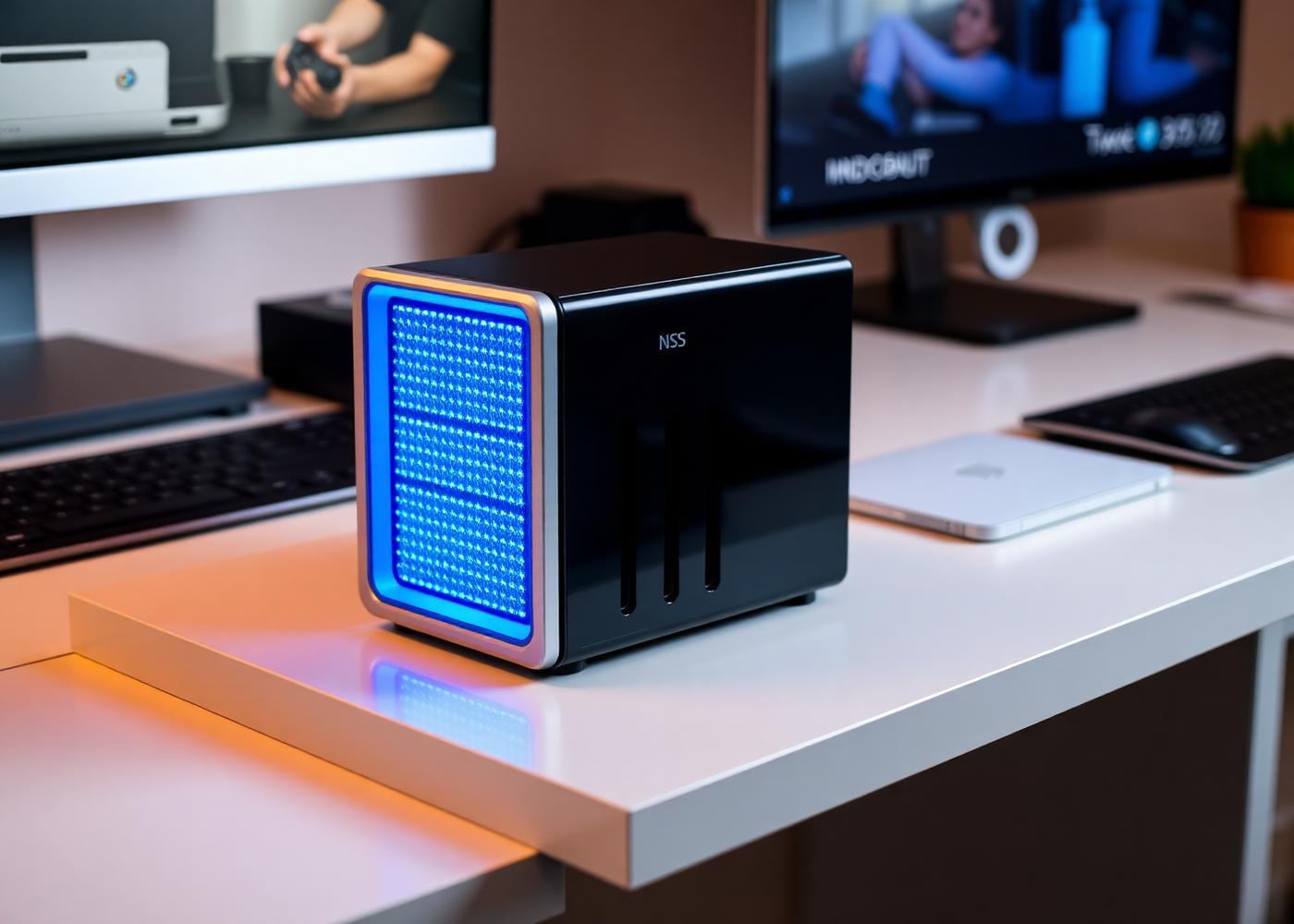 NAS Synology installé dans un bureau
